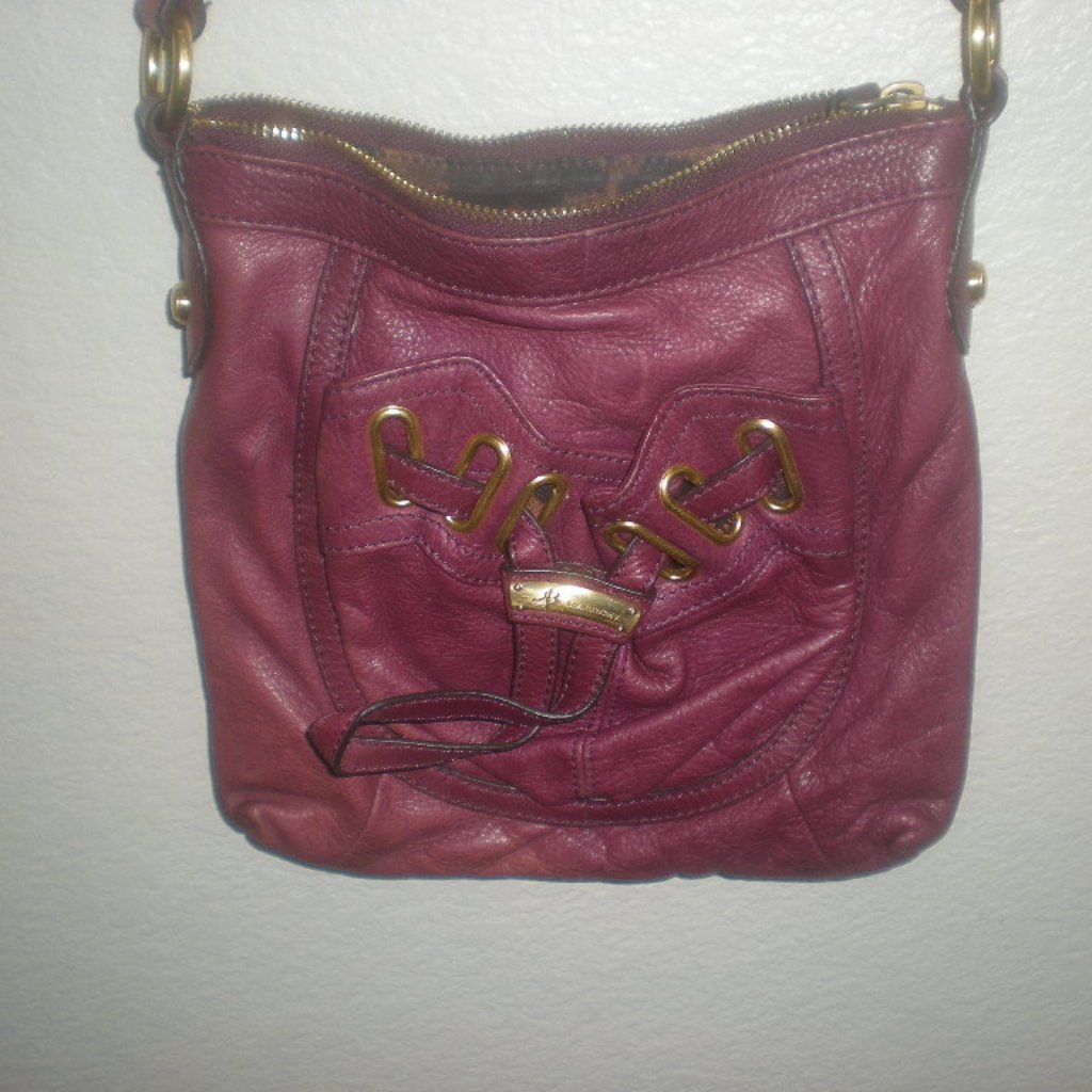 B Makowsky Brand Leather Cross Body Messenger Handbag